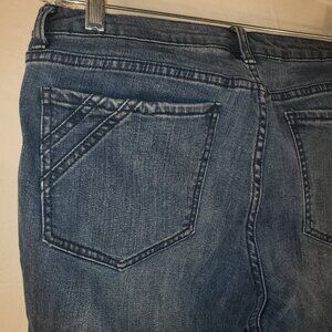 Cache Distressed Blue Jeans with Zipper Accents - 10